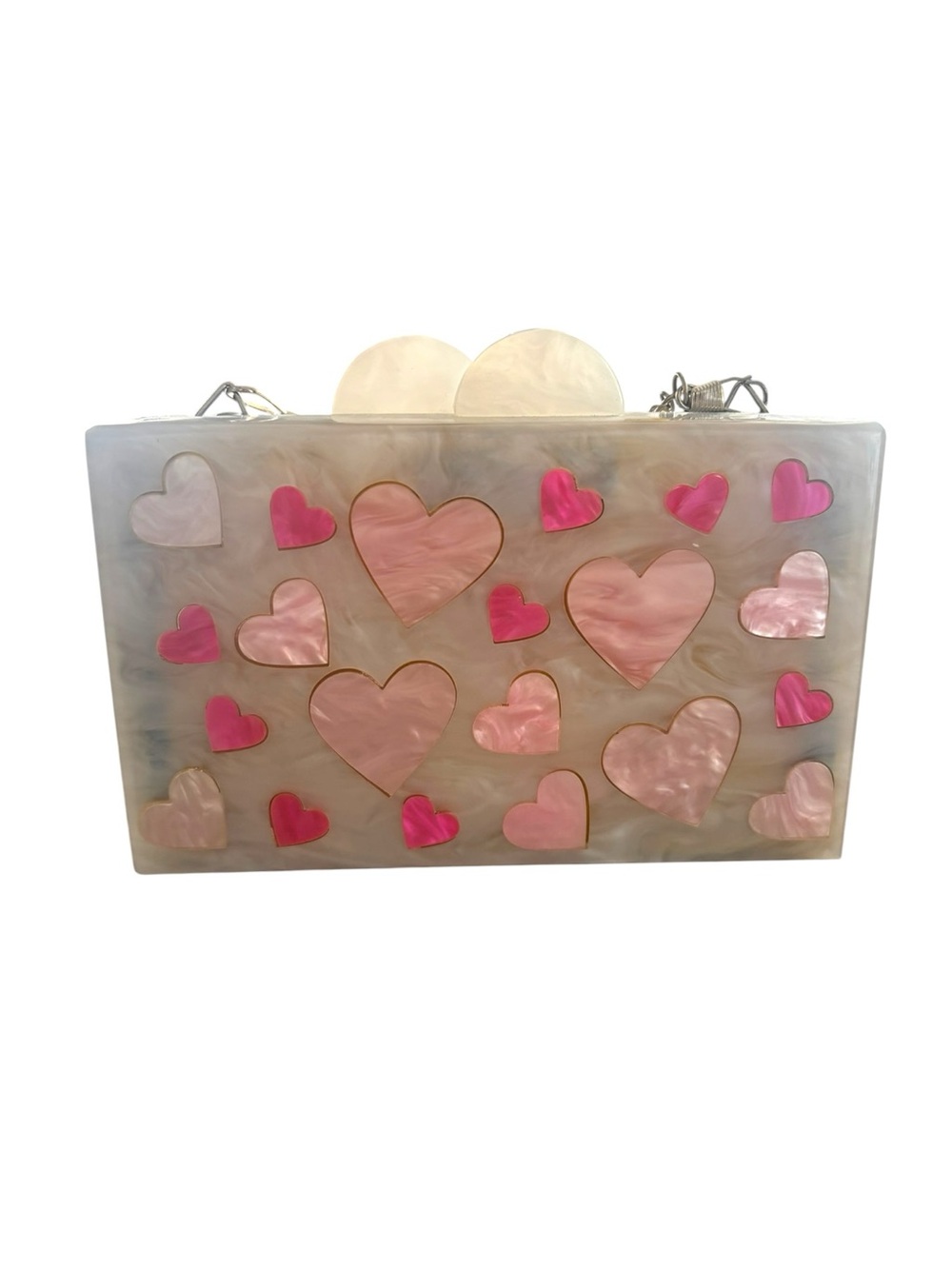 Mon Ami Bham Acrylic Hearts Box Bag - Picture 3 of 4